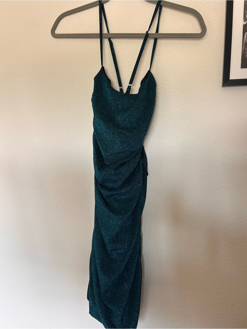 Princess Polly Metallic Teal Strapless Evening Dress